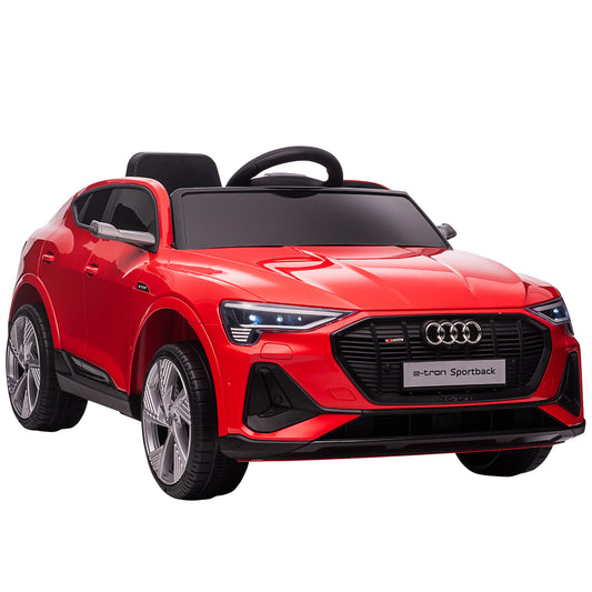 Kids Ride-On Audie Car: 12V Electric, Battery Powered, Remote Control, Safety Belt, Red Kids Crystal