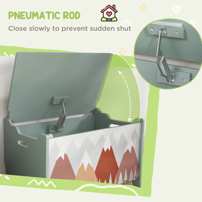 Toy Box with Lid Toy Chest Storage Organizer for Bedroom with Safety Hinge Green