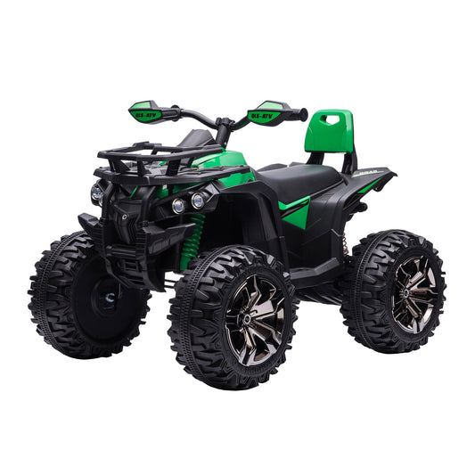 12V Kids 4-Wheeler ATV: MP3, Headlights, Battery Powered, Green Kids Crystal