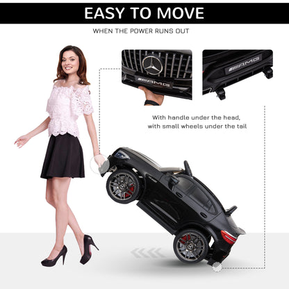 Licensed Ride-On Car: 12V Electric, Remote Control, Suspension Wheels, Black, Kids Powered Ride-On