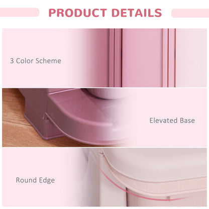 3 Tier Kids Toy Organizer and Storage Bins with 3 Plastic Drawers, Pink