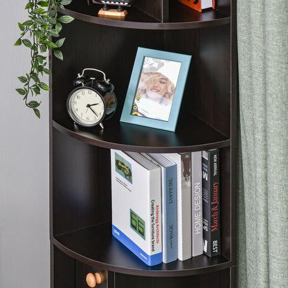 Spacious Storage Solution: 5-Tier Open Shelves Bookcase Cabinet, Floor Standing Home Office Organizer in Black